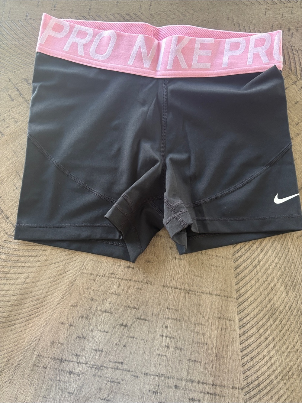 Nike Black Bike Shorts with Pink PRO Waistband